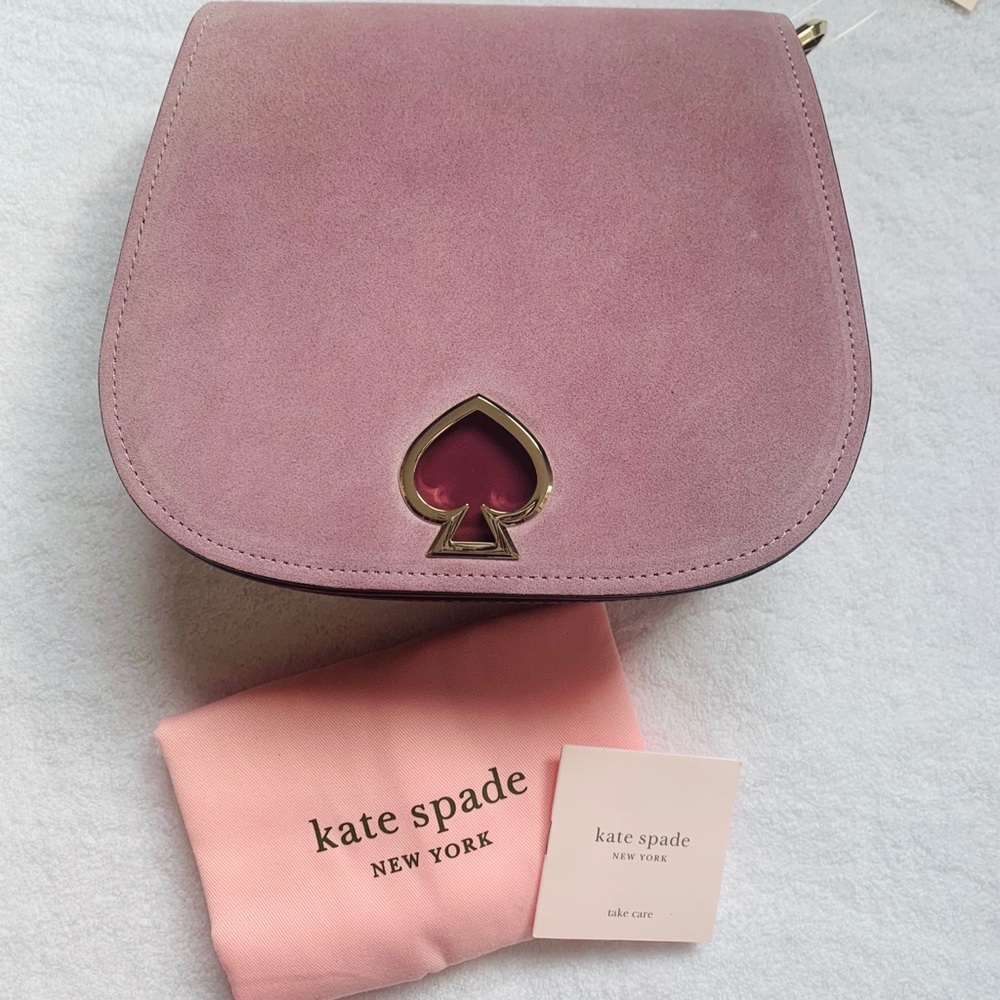 NWT. 3rd price drop! AUTH Kate ♠️ suede saddle bag - Picture 2 of 8